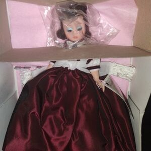 Madame Alexander Scarlett 1100 Doll in Burgundy and White Dress